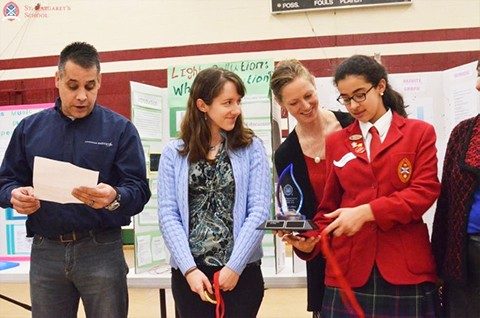 School-aged girls participating in STEM events